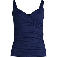 Lands' End Tankinis Lands' End Women Chlorine Resistant V-Neck Wrap Underwire Tankini Swimsuit Top Adjustable Straps