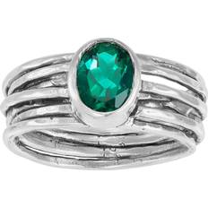 Silpada Silpada 'The Empowerment' Sterling Silver Lab-Created Emerald Ring, Green