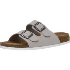 Cushionaire Women's Lane Cork footbed Sandal with Comfort STONE VEGAN SUEDE