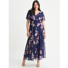 Scarlett & Jo Scarlett & Jo Isabelle Flower Maxi Dress, Blue/Multi