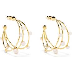 Cult Gaia pearl-embellished hoop earrings women Brass/Baroque Pearl One Gold