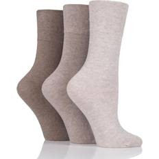 Brown - Women Socks IOMI Pair Footnurse Gentle Grip Diabetic Socks