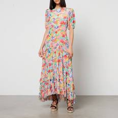 Rixo Shireen Floral-Print Silk-Chiffon Midi Dress Multi