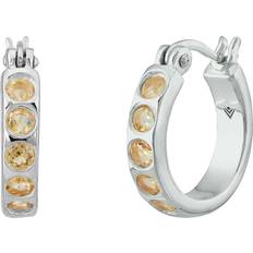 Silpada Silpada 'November Birthday Wish' Citrine Huggie Earrings In Sterling Silver Orange