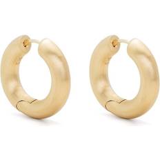 Tom Wood Chunky Hoops Satin earrings unisex 9kt Gold/Recycled Sterling Silver One