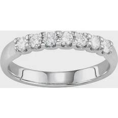 Charles & Colvard 14K White Gold Moissanite Seven Stone Band 0.42 DEW