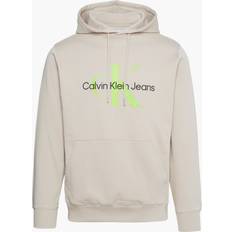 Calvin Klein Beige Jumpers Calvin Klein Jeans Mono Logo Hoodie, Taupe/Acid Light