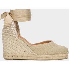 Aspiga Carina Canvas Wedge Espadrilles Gold Beige