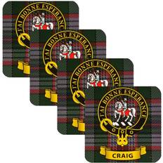 I Luv LTD Craig Scottish Clan Crest Coaster 4pcs