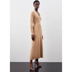 Karen Millen Viscose Blend Knit Midaxi Dress With Shawl Collar