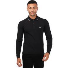 CP COMPANY Polo Shirts CP COMPANY Men's Mens Stretch Piquet Long Sleeved Polo Shirt Navy 40/Regular