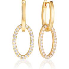 Sif Jakobs White Zirconia Ellisse Due Earrings SJ-E2310-CZ-YG