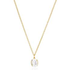 Sif Jakobs White Zirconia Ellisse Carezza Necklace SJ-N2353-CZ-YG