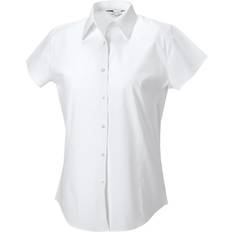 Men - XXL Blouses Russell Collection Cap Sleeve Easy Care Fitted Shirt