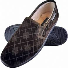 Dunlop Low Shoes Dunlop 12, Brown Mens Memory Foam Plaid Checked Moccasin Slippers