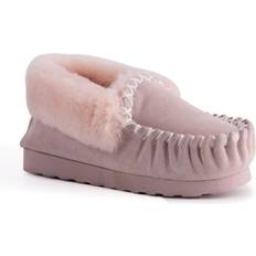 Pink - Women Moccasins AUS WOOLI AUSTRALIA Hand Stitched Sheepskin Moccasin