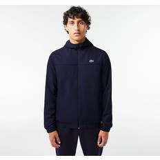 Lacoste Polyester Outerwear Lacoste Recycled Fiber Zipped Hooded Sport Jacket Navy Blue
