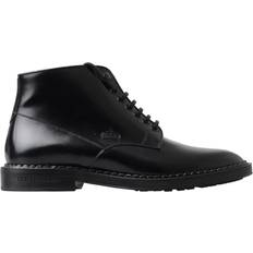 Dolce & Gabbana Men Boots Dolce & Gabbana Black Leather Men Short Boots Lace Up Shoes EU39/US6