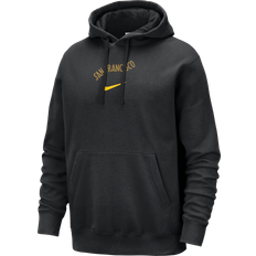 Gold - Men Tops Nike Golden State Warriors Club Fleece City Edition Men's NBA Pullover Hoodie Black