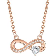 Rafaela Donata Rafaela Donata Womens Necklace with pendant sterling silver rose gold zirconia white 40cm