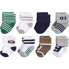 Spandex Socks Luvable Friends Little Treasure Baby Newborn Socks, Football 8-Pack, 0-6 Months