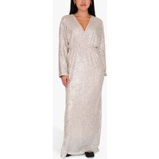 Long Dresses - Silver - Solid Colours A-View Alexi Side Split Maxi Dress, Silver