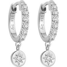 Astley Clarke Celestial White Sapphire Drop Hoop Earrings