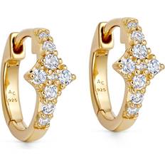 Astley Clarke White Sapphire Hoop Earrings, Gold