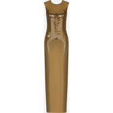 Elastane/Lycra/Spandex - Long Dresses - Solid Colours Dolce & Gabbana Long foiled satin corset dress