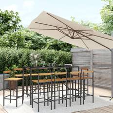 Black Outdoor Bar Sets vidaXL black, length/ piece Outdoor Bar Set