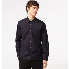 Men - XL Dresses Lacoste Men's Regular Fit Solid Cotton Shirt Navy Blue