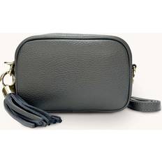 Apatchy London The Mini Tassel Dark Grey Leather Phone Bag