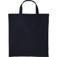 Unisex Fabric Tote Bags Nutshell Cotton Short Handle Shopper Black One Size