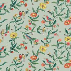 Cath Kidston Summer Birds Wallpaper Sage Muriva 182551