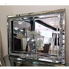 Square Wall Mirrors Canora Grey Aceston Silver Wall Mirror 60x80cm