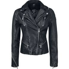 Gipsy Happy Silver Leather Jacket black