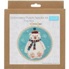 Trimits Punch Needle Kit Floss and Hoop Kit Polar Bear MultiColoured