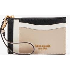 Kate Spade Morgan Color-Blocked Saffiano Leather Coin Card Wristlet Earthenware Black Multi Wallet