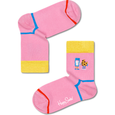 Happy Socks Kids Embroidery Cookie & Milk Sock - Rosa