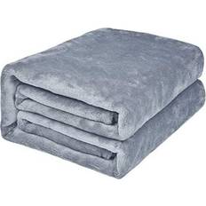 EHC Super Soft Fluffy Snugly Fleece Blankets Grey