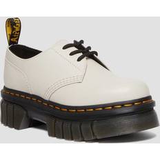 Grey - Men Low Shoes Dr. Martens Men's Audrick Nappa Lux Leather Platform Shoes in Grey/Cream