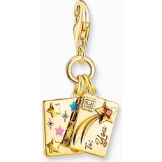 Gold Plated Charms & Pendants Thomas Sabo Gold Plated Wish Letter Charm