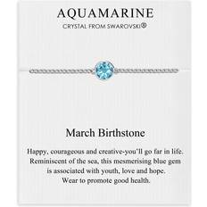 Blue Anklets March Aquamarine Birthstone Anklet Created with Zircondia Crystals