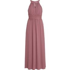 Vila Pleated Halter Neck Maxi Dress - Mesa Rose