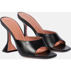 Amina Muaddi Black Lupita Slipper Heeled Sandals Black IT