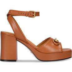 Gucci Heels & Pumps Gucci Horsebit leather platform sandals brown