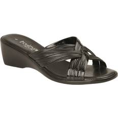 Boulevard X Over Mule Sandals Jet Black