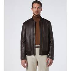 Andrew Marc MacNeil Leather Bomber Jacket Hickory