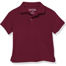 Nautica Big Boys Uniform Short Sleeve Performance Stretch Polo Burgundy Burgundy