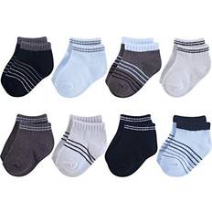 Spandex Socks Hudson Baby Unisex Cotton Rich Newborn and Terry Socks, Blue Black, 12-24 Months